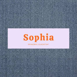 Retro Bold Serif Enkel Grön Lavendel Orange Namnbricka
