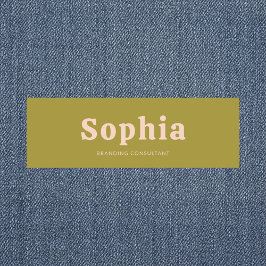Retro Bold Serif Enkel Grön Rosa Namnbricka