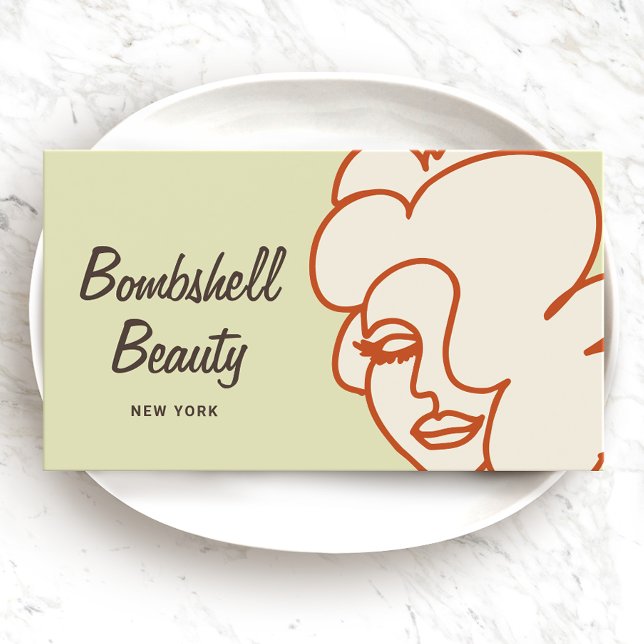 Retro Bombshell Lash Diva Beauty Enhancements Logo Visitkort (Skapare uppladdad)
