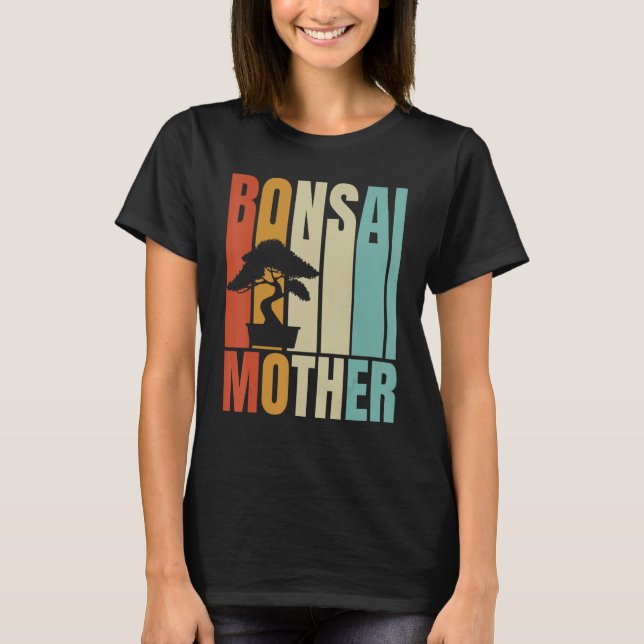 Retro Bonsai Mother   Bonsai Tree T Shirt (Framsida)