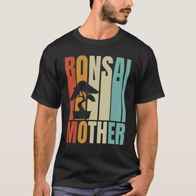 Retro Bonsai Mother   Bonsai Tree T Shirt (Framsida)