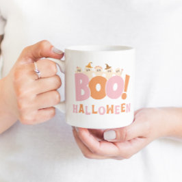 Retro Boo Halloween Coola Cute Modern Kaffemugg