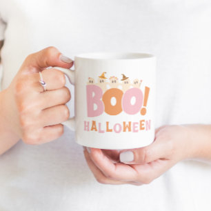Retro Boo Halloween Coola Cute Modern Kaffemugg