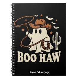  Retro Boo Haw Cowboy Spöke Vintage Halloween Anteckningsbok