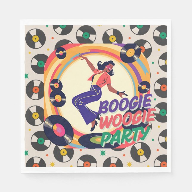 Retro Boogie Woogie Party Papper Pappersservett (Framsidan)