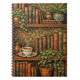 Retro book lover art anteckningsbok