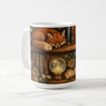 Retro book lover woodland animals kaffemugg<br><div class="desc">A cozy retro-inspired design featuring a charming bookshelf filled with vintage books,  delicate botanical accents,  cute woodland animals and a comforting cup of tea or coffee.</div>