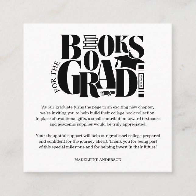 Retro Books For The Grad Graduation Checkerboard Tilläggskort (Framsida)