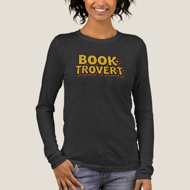 Retro Booktrovert Funny Reading Pun T Shirt (Framsida)