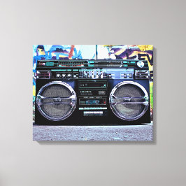 Retro Boombox - Audio för Vintage Canvastryck