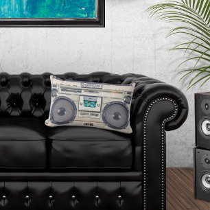 Retro Boombox Beige Lumbarkudde