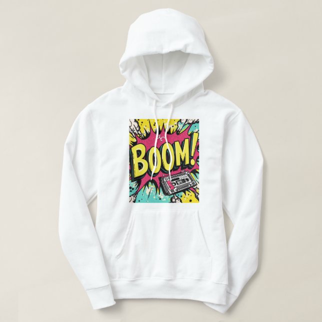 Retro Boombox Blast Hoodie (Design framsida)