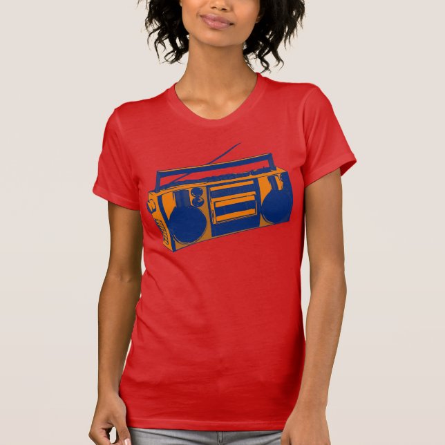 Retro Boombox för 80-tal T-tröja Tee Shirt (Framsida)