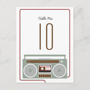 Retro Boombox Indie Mixtape Bröllop Red/Black Vykort
