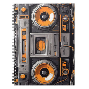 Retro Boombox Sketchbook Vibes Anteckningsbok