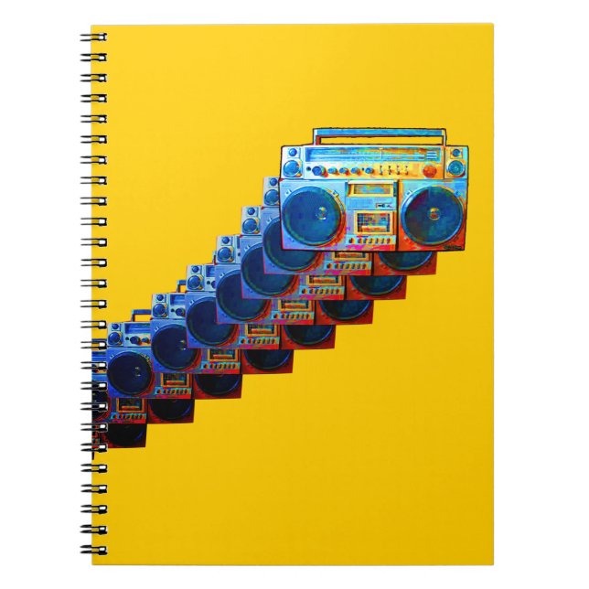 Retro Boomboxes anteckningsbok Med Spiral (Framsidan)
