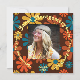Retro Boomer Flower Power Photo Birthday