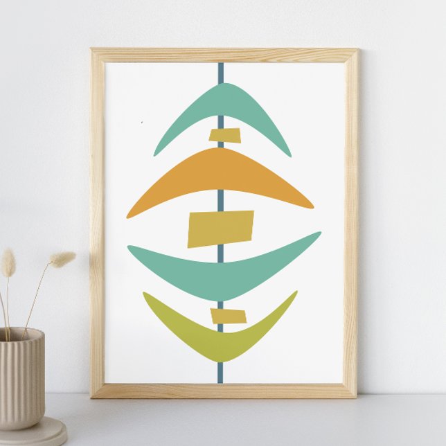 Retro Boomerang Mid Century Modern Stil Poster (Skapare uppladdad)