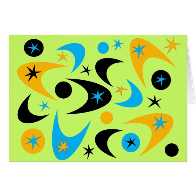 Retro Boomerangs Hälsningskort (Framsidan Horizontal)