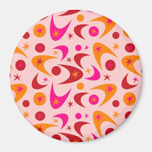 Retro Boomerangs i mitten av århundradet Magnet (Framsidan)