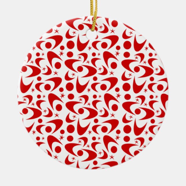 Retro Boomerangs Julgransprydnad Keramik (Framsidan)