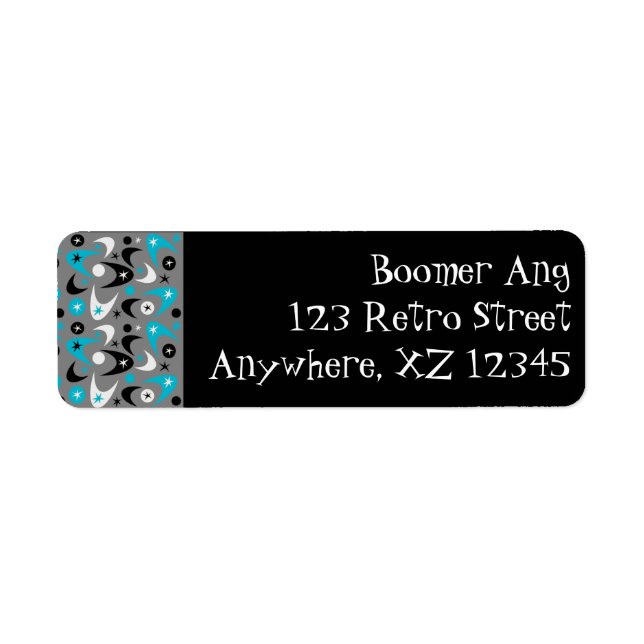 Retro Boomerangs Returadress Etikett (Framsidan)