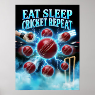 Retro Bootleg Cricket-grafik Poster