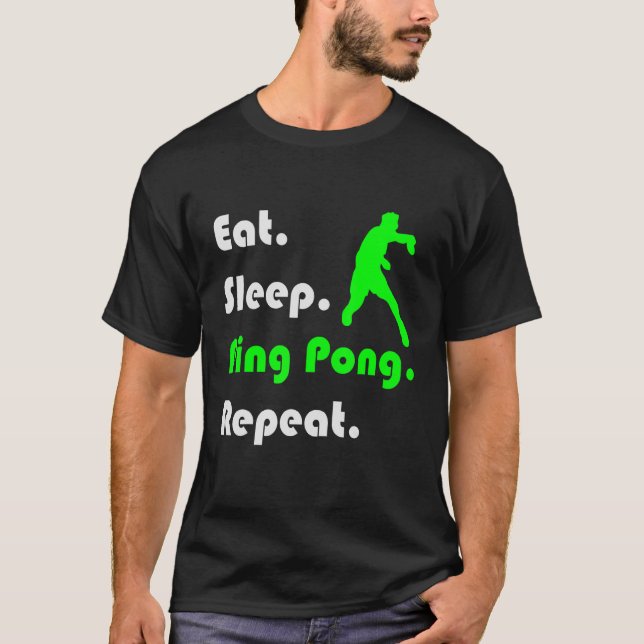Retro Bord Tennis Eat Ssov Ping Pong Repeat Tabl T Shirt (Framsida)