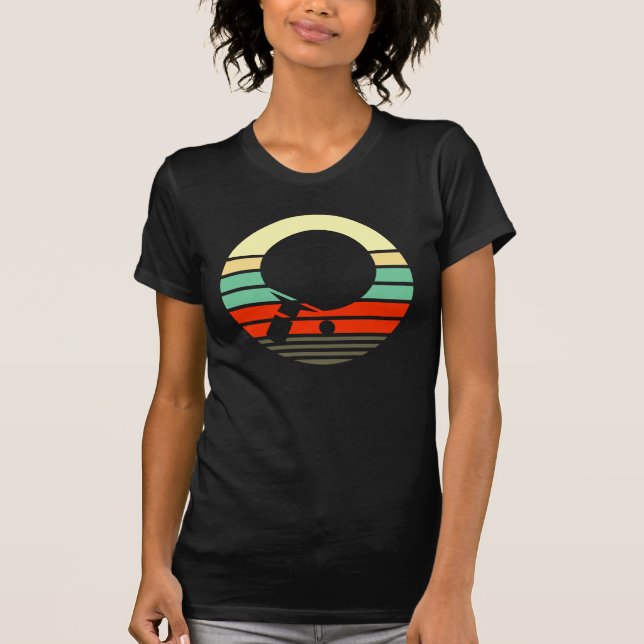 Retro Bord Tennis Sport Ping Pong Player T Shirt (Framsida)