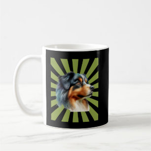 Retro Border Collie Solstråle Grafisk design Kaffemugg