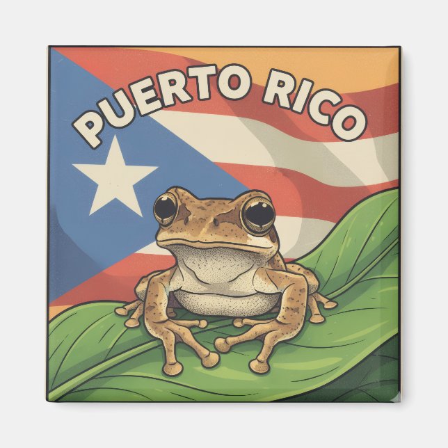 Retro Boricua Stolthet Poster Magnet (Framsidan)