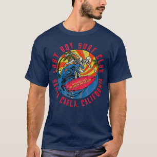 Retro Borttappad Boy Surfa Klubb Skeleton Santa Ca T Shirt