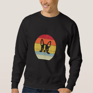 Retro Boston Terrier Lång Ärmad Tröja
