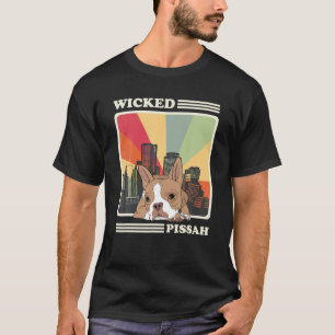 Retro Boston Terrier Wicked Pissah Boston Mass Bos T Shirt