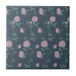 Retro Botanical Meadow Clover | Twilight Meadow Kakelplatta