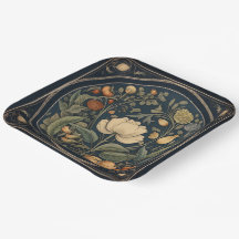 Retro Botanical Samhain/Halloween fest Tallrikar