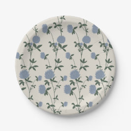 Retro Botanisk Äng Klöver | Fransk Linen