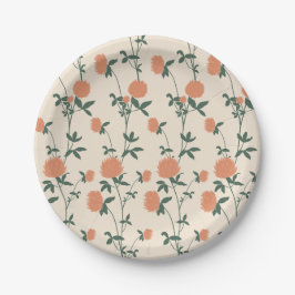 Retro Botanisk Äng Klöver | Solbränd Lera