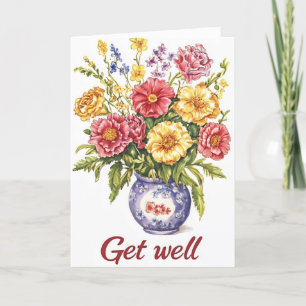 Retro Bouquet Flowers kommer bra Helgkort