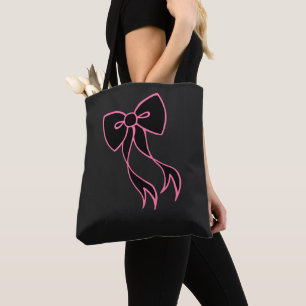 Retro Bow Tote Bag Tygkasse