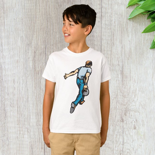 Retro Bowlare som Kastar Boll T Shirt (Skapare uppladdad)