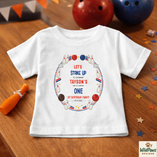 Retro Bowling 1-års födelsedagsfest – Roliga Barn T Shirt