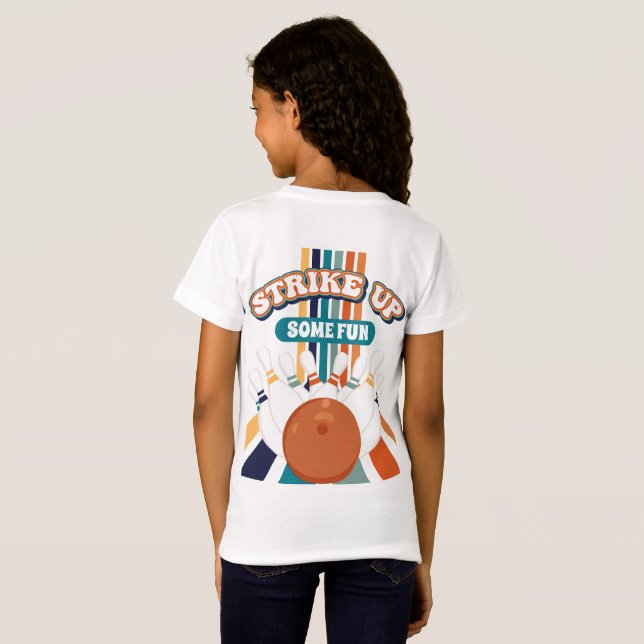 Retro Bowling barns födelsedag T Shirt (Hel baksida)