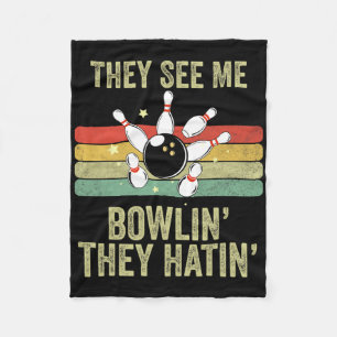 Retro bowling De ser mig bowla De hatar Vint Fleecefilt