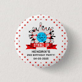 Retro Bowling Kids 1st Birthday Party Knapp