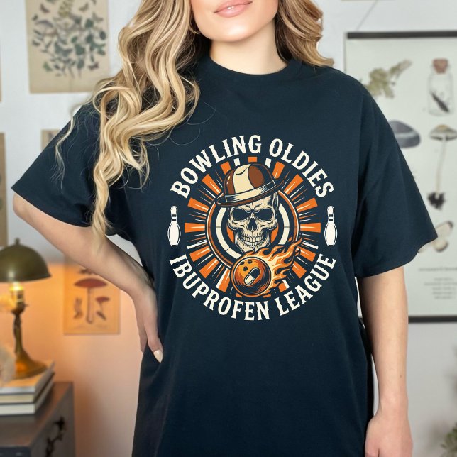 Retro bowling oldies Ibuprofen-ligan Roligt Senior T Shirt (Skapare uppladdad)