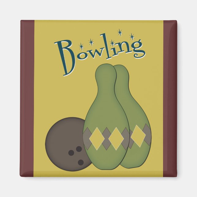 Retro Bowling på 50 sekunder Magnet (Framsidan)