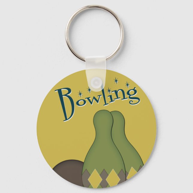 Retro Bowling på 50 sekunder Nyckelring (Framsida)
