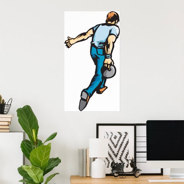 Retro Bowling Player genom Boll Poster (Skapare uppladdad)