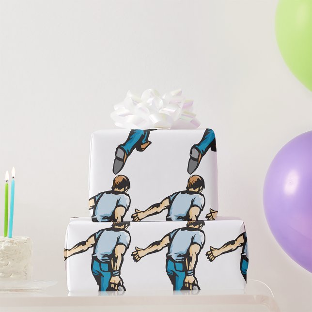 Retro Bowling Player genom Boll Presentpapper (Skapare uppladdad)